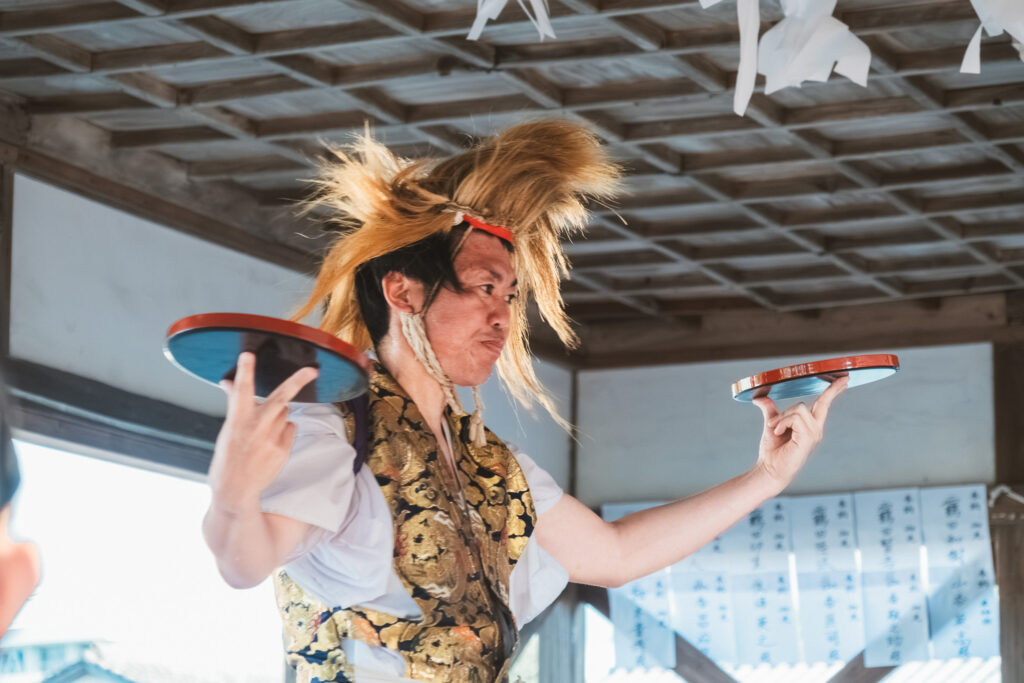 豊前神楽「友枝神楽講」奉納 （宇佐市武領地区／若宮社・稲荷神社・貴布禰神社)歴史カメラ散歩