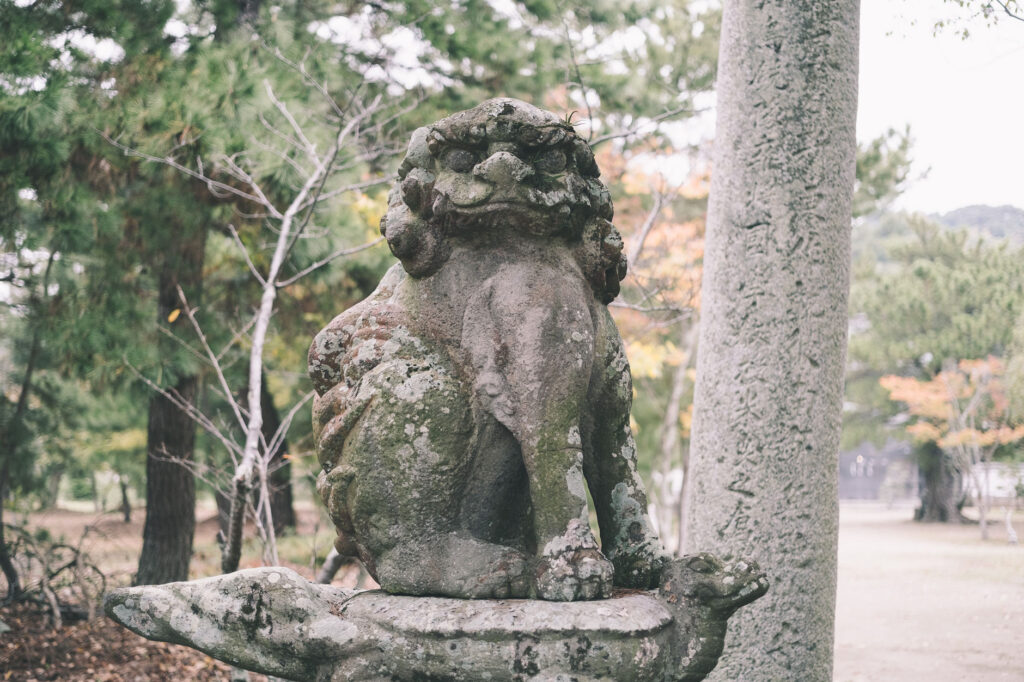 かつて海の中にあった八幡社-豊後高田市-別宮八幡社-狛犬-吽形
