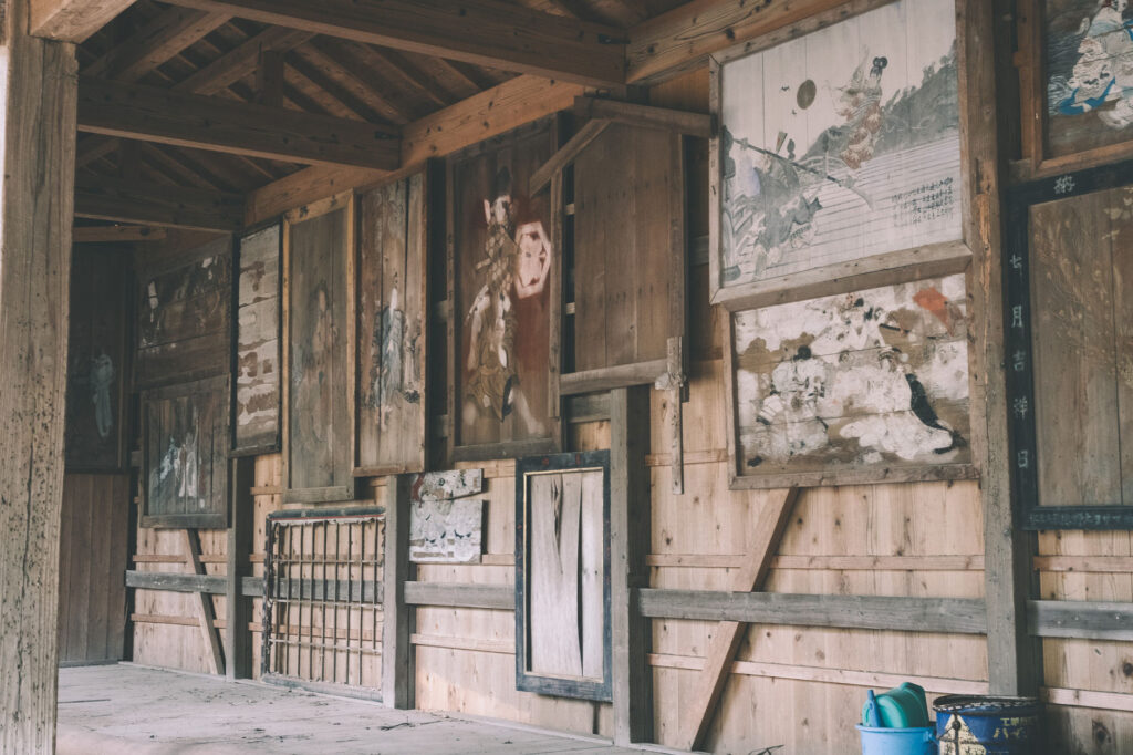 かつて海の中にあった八幡社-豊後高田市-別宮八幡社-絵画