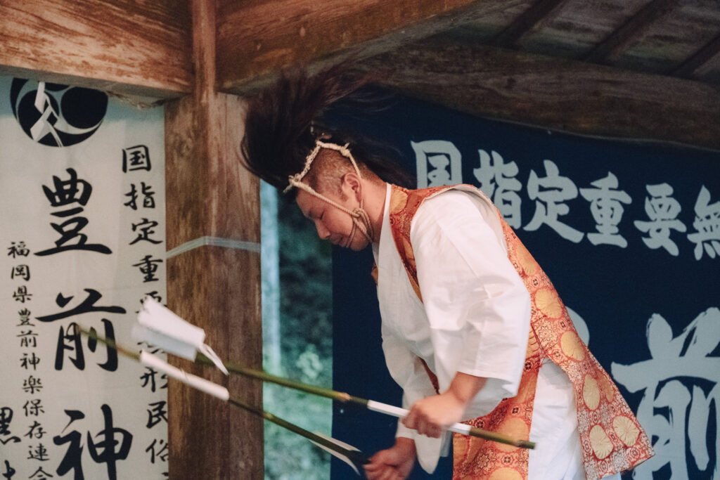 【中津市本耶馬渓町】羅漢寺八坂神社 黒土神楽講奉納へ