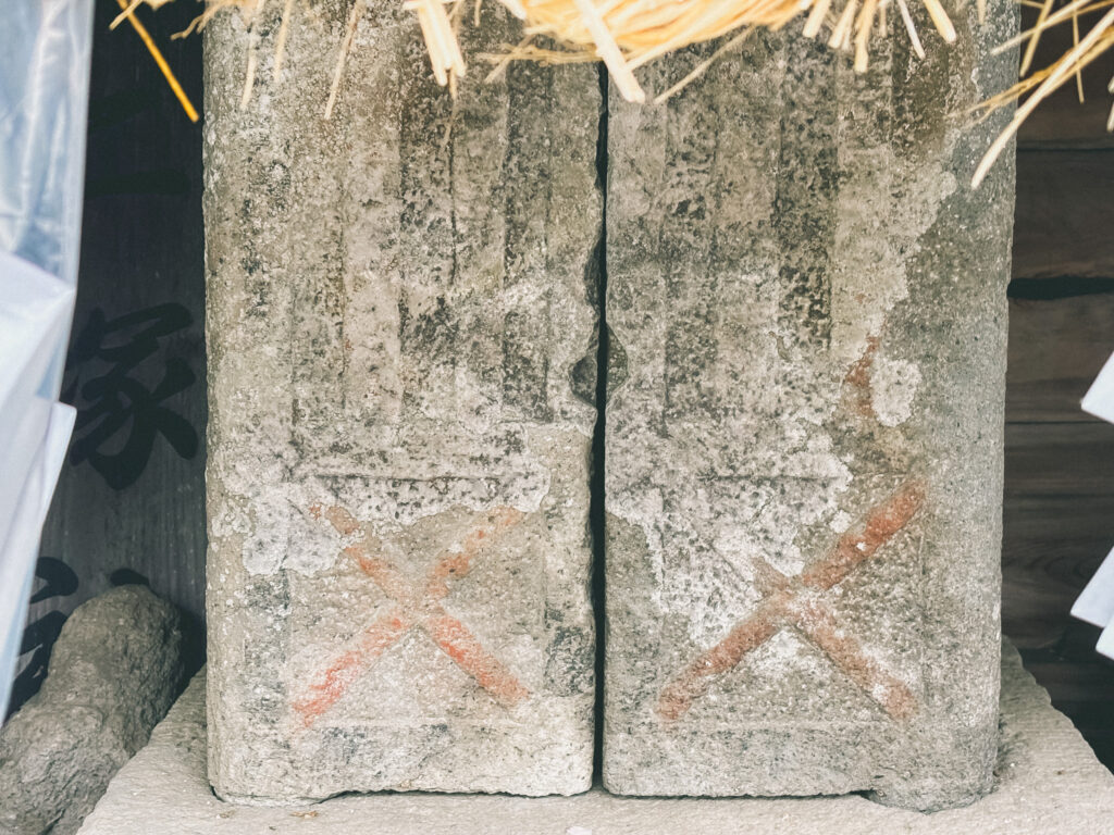 豊前市下河内の清原神事に関わる二塚神社に残る「一対」_「猿田彦大神」と「天鈿女命」