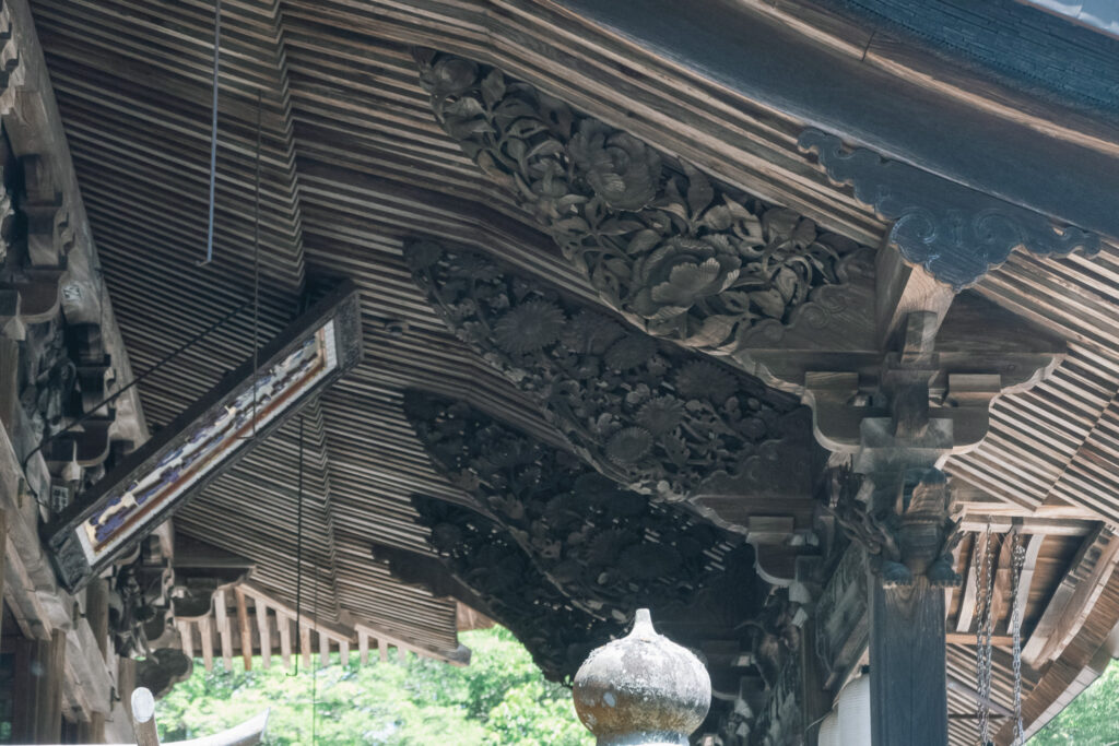 日田市 大原八幡宮の菊(蓮華紋)