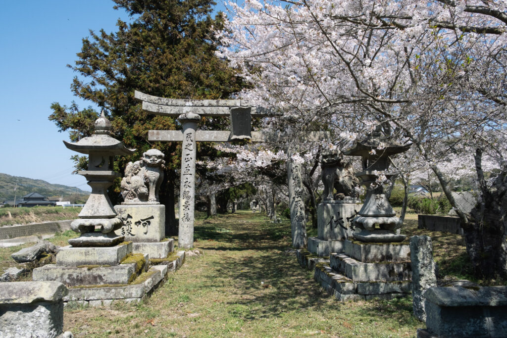 豊後高田市日枝神社　家族の狛犬